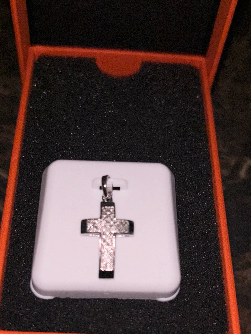 Pavé Cross Pendant in Silver Tone